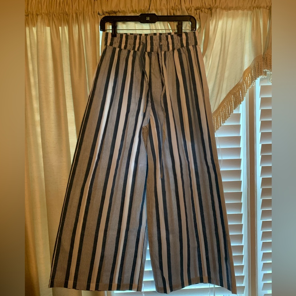 NWT SZ BLOCKPRINTS DRAWSTRING PANT Blue White Striped Size Small - Picture 2 of 4